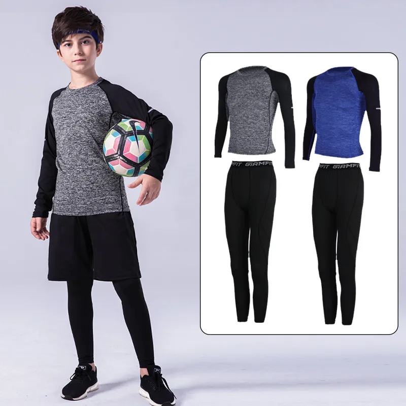 Running Jogging Gear - Kids Sports Clothes Compression Running Sportswear